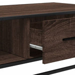 ZNTS Coffee Table Brown Oak 100x57x35 cm Engineered Wood and Metal 848763