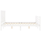 Bed Frame without Mattress White 140x200 cm Solid Wood 3194572