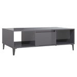 Coffee Table High Gloss Grey 103.5x60x35 cm Engineered Wood 806030