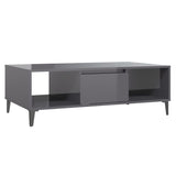 Coffee Table High Gloss Grey 103.5x60x35 cm Engineered Wood 806030