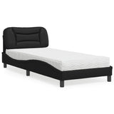 Bed with Mattress "Hvar" Black 90x190 cm Single Faux Leather 3208752