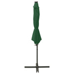 ZNTS Cantilever Garden Parasol with Pole and LED Lights Green 300 cm 312337