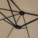 Double-Head Garden Parasol with LEDs Taupe 449x265 cm 362956