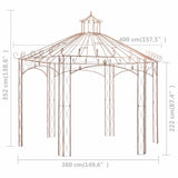 45439 Garden Pavilion Antique Brown 4 m Iron