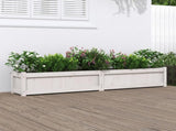 Garden Planter White 180x31x31 cm Solid Wood Pine 837496