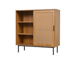 Sideboard, Kitchen Cabinet, Storage Cupboard with Rattan Decorated Doors, with 2 Sliding Barn Doors, N896P437305N