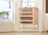 Wooden Large Hamster Cage, Gerbil Cage 4 Layers with Tall Bottom & Storage Shelf T3398P350027
