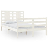 Bed Frame without Mattress White 120x200 cm Solid Wood Pine 3104279