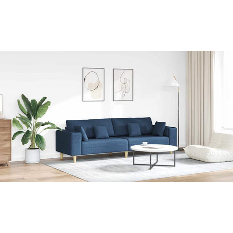 Fabric Sofa with Cushion Blue 208 cm Fabric 3335150