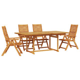 Garden Dining Set Folding 5 pcs Brown Solid Acacia Wood 3375716