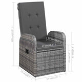 7 Piece Garden Dining Set with Cushions Grey Poly Rattan 3095283
