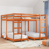 Triple Bunk Bed Frame Wax Brown 200 x 200 cm Solid Pine Wood 3414560
