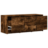 TV Cabinet with LED Smoked Oak 97x34x40 cm Engineered Wood 852240