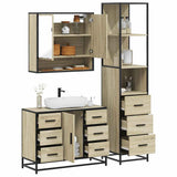 3 Piece Bathroom Furniture Set Sonoma Oak Engineered Wood 3301171