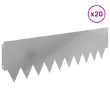 Lawn Edging 20 pcs 103 x 30 cm metal Silver 8008319