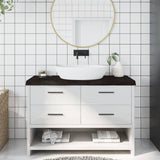 Bathroom Countertop Dark Brown 120x50x cm Treated Solid Wood 3156238
