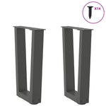 ZNTS Dining Table Legs V-Shape 2 pcs Anthracite 28x cm Steel 4012622