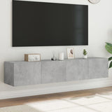 TV Wall Cabinets with LED Lights 2 pcs Concrete Grey 80x35x31 cm 837288