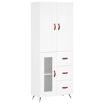 Highboard White 69.5x34x180 cm Engineered Wood 3199913