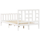 Bed Frame without Mattress White 120x200 cm Solid Wood Pine 3191967