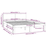 Bed Frame without Mattress White Solid Wood Pine 140x200cm 810496