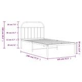 Metal Bed Frame without Mattress with Headboard Black 100x190cm 353629
