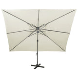 Cantilever Garden Parasol with Double Top Sand 400x300 cm 312369