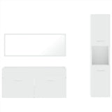 3 Piece Bathroom Furniture Set White Engineered Wood 3308526