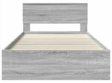 Bed Frame Grey Sonoma 90 x 200 cm Engineered Wood 3408716