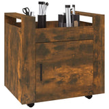 Desk Trolley Smoked Oak 60x45x60 cm Engineered Wood 816613