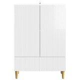 Sideboard High Gloss White 66 x 34.5 x 95 cm Engineered Wood 894669