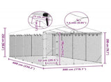 Outdoor Dog Kennel with Roof Silver 3x6x2.5 m Galvanised Steel 3190488