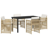 Garden Dining Set 5 pcs Beige Powder-Coated Steel 3380662