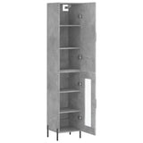 Highboard Concrete Grey 34,5x34x180 cm Engineered Wood 3199053