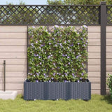 Garden Planter 3 pcs Grey 120 x 40 x 143 cm Plastic 42002863