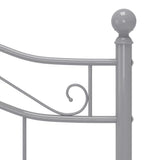 Bed Frame Grey Powder-coated metal Double Bed Frame Rectangular 324996