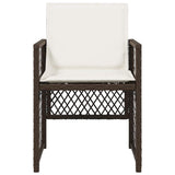 Garden Chairs with Cushions 4 pcs Brown Poly Rattan 364952