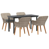 Dining Set Light grey Poly rattan 3261714