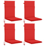 High Back Chair Cushion GEMERT 4 pcs 100% Polyester Red 945763