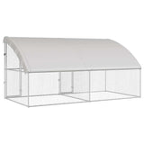 Dog Kennel 2 pcs Silver 4 x 2 x 2 m Galvanised steel 3368325