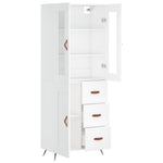 Highboard White 69.5x34x180 cm Engineered Wood 3198633