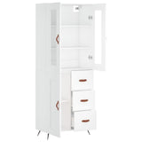 Highboard White 69.5x34x180 cm Engineered Wood 3198633