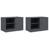 TV Cabinets 2 pcs Anthracite 67x39x44 cm Steel 841696