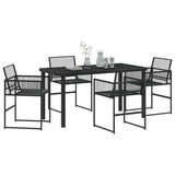 Garden Dining Set 5 pcs Black Poly Rattan 3379327