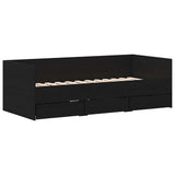 Daybed with Headboard Black Oak 90 x 200 cm Engineered Wood 3333995