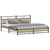 Metal Bed Frame without Mattress Sonoma Oak 193x201 cm 3325122
