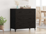 Sideboard Black Oak 69.5 x 34 x 90 cm Engineered Wood and Iron 880645