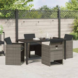 Garden Dining Set 5 pcs Grey Poly Rattan 3380599