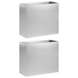 Garden Planter 2 pcs Silver 50 x 20 x 40 cm Galvanised Steel 8005453