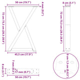 Dining Table Legs 2 pcs Anthracite 50x cm Steel 4012718